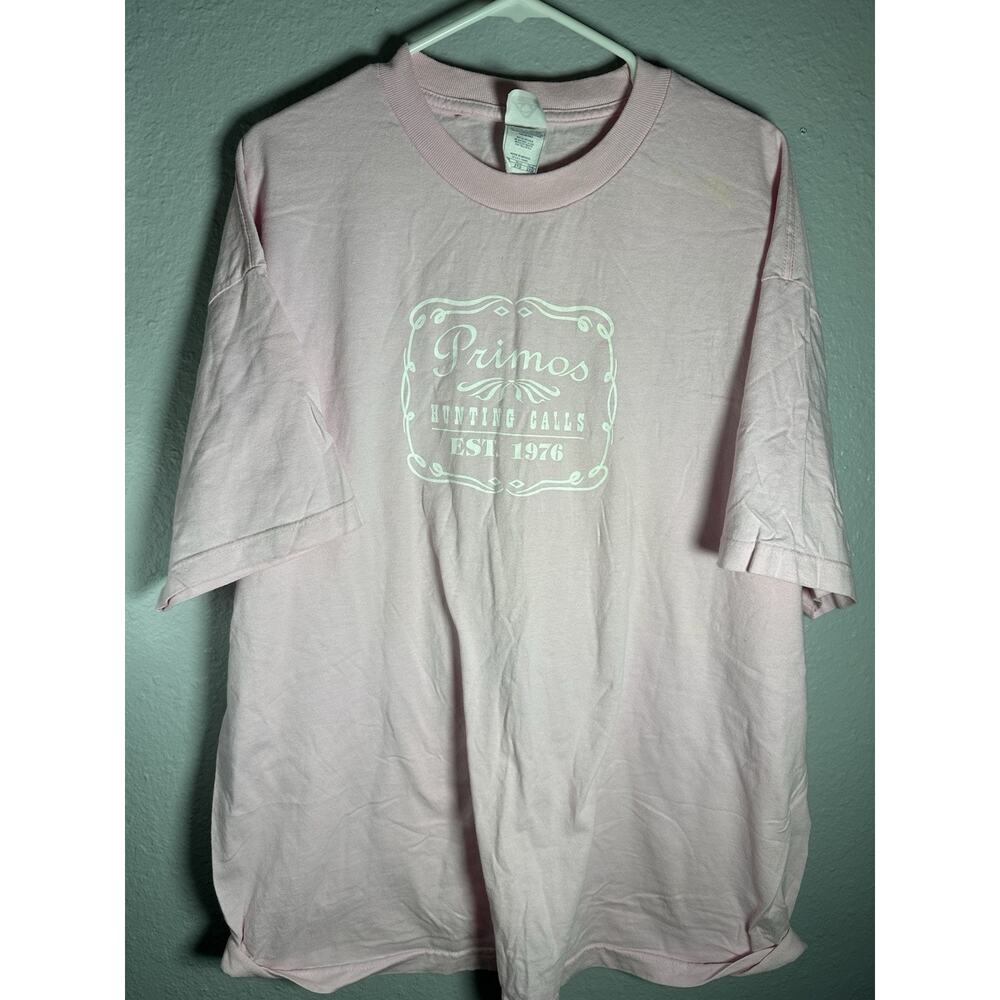 Primos Hunting Calls Women’s T-Shirt Size 2XL Pink 100% Cotton AAA TAG Vintage